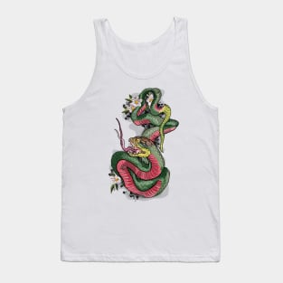 Snake with flowers Tank Top